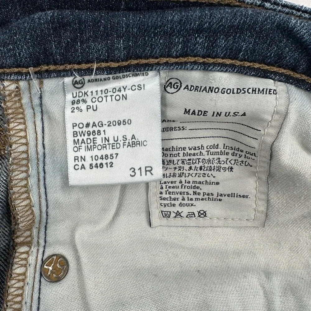 AG Adriano Goldschmied 31R Stilt Cigarette Leg Y2K Jeans Dark Wash  Made in USA
